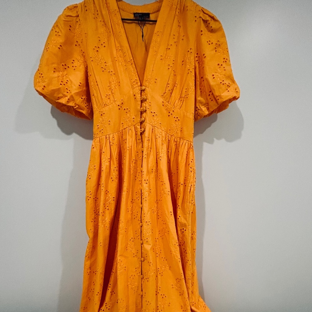 Nobody’s Child Orange Floral Embroidered Dress.